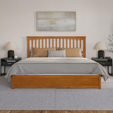 AFI, Everett King Platform Bed with Panel Footboard and Twin XL Trundle, Light Toffee AFI