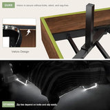Feonase Floating Bed Frame Queen with Led Lights and Charging Station, Wood Full Size Bed Frame with Storage Headboard, Heavy Duty Metal Slats, No Box Spring Needed, Easy Assembly,Walnut Feonase