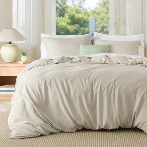 Bedsure Duvet Cover King Size - Soft Double Brushed Bedding Set for Kids & Adults, Zipper Closure, 3 Pieces, Includes 1 Duvet Cover (104"x90") & 2 Pillow Shams, NO Comforter, Linen Bedsure