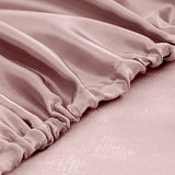 Homiest 4pcs Satin Sheets Set Luxury Silky Satin Bedding Set with Deep Pocket, 1 Fitted Sheet + 1 Flat Sheet + 2 Pillowcases (Queen Size, Rose Gold) Homiest