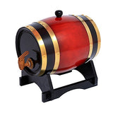 5L Whiskey Barrel Dispenser Oak Aging Barrels Home Whiskey Barrel Decanter for Wine, Spirits, Beer, and Liquor (Red Wine) Aimee_JL