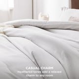 Bedsure Full Comforter Set - Grayish White Soft Bedding for All Seasons, Cationic Dyed Bed Set, 3 Pieces, 1 Full Size Comforter (82"x86") and 2 Pillow Shams (20"x26"+2") Bedsure