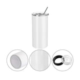PYD Life Sublimation Blanks Tumbler Skinny Slim 12 OZ Straight Stainless Steel Can Cooler Insulater with 2 Lids and Metal Straw Sublimation Mugs Cups 4 Pack PYD Life