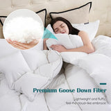 Yalamila Goose Feather Down Fiber Comforter Twin, 100% Cotton Cover Ultra Soft Fluffy Twin Duvet Insert, All Season Luxurious Hotel Collection Comforter with 8 Loops, White 68"x90" Yalamila