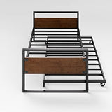 ZINUS Suzanne Bamboo and Metal Daybed with Trundle / Mattress Foundation with Steel Slat Support / Easy Assembly, Twin Zinus