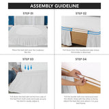 Utopia Bedding Full Elastic Bed Ruffle - Easy Wrap Around Ruffle - Microfiber Bed Skirt with Adjustable Elastic Belt 16 Inch Tailored Drop - Hotel Quality Bedskirt, Fade Resistant (Full, White) Utopia Bedding