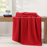 Tommy Hilfiger - King Cotton Blanket, Textured Pique Weave Bedding, Medium Weight Soft Blanket, Anti-Pilling & Fade Resistant, Ideal for Layering, Oeko-TEX Certified (Red) Tommy Hilfiger