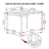 MUPATER 10' X 13' Outdoor Retractable Aluminum Pergola with Weather-Resistant Canopy for Backyard Deck Garden Grey MUPATER