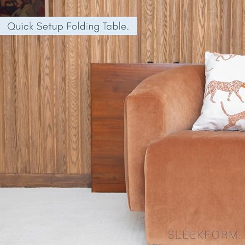 Sleekform 6ft Wooden Folding Table with Handle, Wood Folding Banquet Tables for Dinner - 6 Foot x 28 in, Portable, Sturdy & Lightweight Foldable Table for Dinner, Conference or Picnic Sleekform