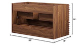 Modway Render 36" Wall-Mount Bathroom Vanity Cabinet in Walnut - Sink Basin Not Included Modway
