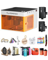 ATOMSTACK P1 Dual Laser Engraver, 5W Diode, 1.2W Infrared Laser, Laser Cutter, Enclosed Laser Engraving Machine, Beginners, Hobbyists, Stainless Steel, Black Acrylic, Unibody Laser, 2-in-1 Laser ATOMSTACK