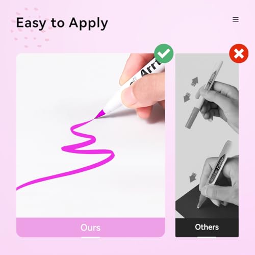 Arrtx Acrylic Paint Pens 36D Colors Acrylic Paint Markers,Brush Tip Acrylic Pens Acrylic Markers for Rock Painting,Wood,Ceramic,Glass,Canvas,Metal,Plastic,Fabric,Stone and Diy Project Arrtx