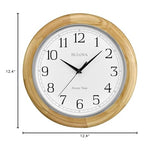 Bulova C5005 Wooden Atomic Analog Wall Clock | Automatically Sets Time | Large Roman Numerals | Battery Operated | Traditional Design Bulova