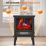 Oylus Electric Fireplace Stove Heater - Fireplace Heaters for Indoor Use with Realistic Flame Effect, Freestanding Electric Stove Heater with Overheating Protection, 1500W, Adjustable Heating OYLUS