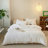 CLOTHKNOW White Comforter Set Twin 3Pcs White Bedding Comforter Sets Soft Bed Comforter Set with 2 x Pillow Cases CLOTHKNOW