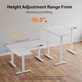 Agilestic 59 Inch L Shaped Standing Desk Adjustable Height, Electric Corner Standing Desk, Sit Stand Computer Table with Splice Board, White Agilestic