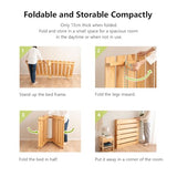 EMOOR Foldable Wood Slatted Floor Bed Frame OSMOS Twin Solid Pine (Earth-Natural), Easy Assembly Space Saving Storable Floor Life Tatami EMOOR