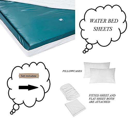 Ready To Rest Super Single Waterbed Sheets, 4 Piece Attached Sheet Set, Fits 18 Inch Deep Mattress, Brushed Microfiber, Ultra Soft and Lightweight (Burgundy) Ready To Rest