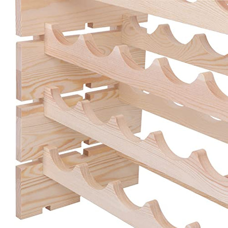 ZenStyle 96 Bottles Wine Rack, 8-Tier Wooden Stackable Wine Cellar Racks, Wine Storage Racks Countertop, Free Standing Wine Bottle Stand Holder Display Shelves ZenStyle