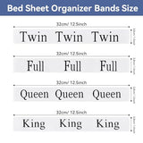 Numyew 24 PCS Bed Sheet Organizer Bands, Bed Sheet Keepers, King, Queen, Full, Twin Size Sheet Organizer, Elastic Linen Labels for Bed Sheet Sets and Closet Organization Numyew