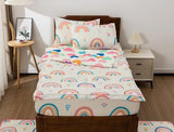 Meeting Story 3pcs Kids Comforter Sets Zipper Bedding Set for Girls,Twin Kid Bedding Set Rainbow Comforter Flower Bedding for Kid,All in one Zipper Bedding（Beige,Twin） Meeting Story