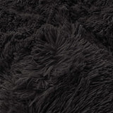 FOPPA Fluffy Black comforters Cover Twin Size - Ultra Soft Plush Bedding Sets 2 Pieces (1 Faux Fur Comforter Cover + 1 Fuzzy Pillow case) Girls Shaggy Bed Set (Black, Twin) FOPPA