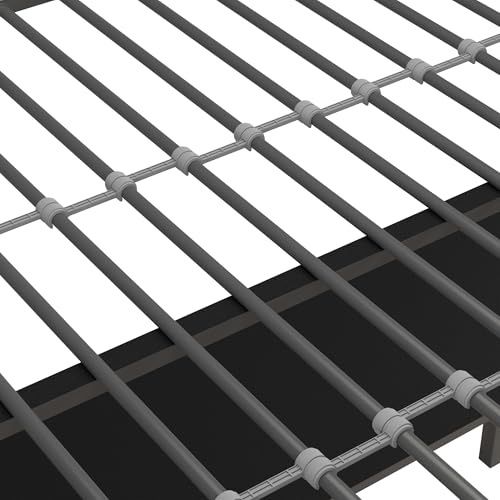 Novogratz Maxwell Grey/Black Metal Full Loft Bed with Integrated Desk & Shelves Novogratz