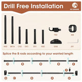 SUNALLY Room Divider Curtain Rod, No Drilling Room Separator for Space Partition Adjustable 4-10ft(H) 28-70inch(W) Heavy Duty Temporary Wall Divider Floor to Ceiling Tension Rod, Black SUNALLY