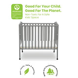 Delta Children Folding Portable Mini Baby Crib with 1.5-inch Mattress - Greenguard Gold Certified, Grey Delta Children