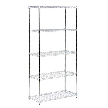 Honey-Can-Do 5-Tier Adjustable Shelving Unit, Chrome SHF-09685 Chrome, 1750lbs (350-lb Weight Capacity Per Shelf) - WoodArtSupply