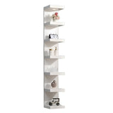 UrbanNook 7-Tier Floating Wall Shelf with LED Lights – White Modern Display Shelving Unit with Remote Control – Wall Mounted Bookshelf for Living Room, Bedroom, or Office Decor UrbanNook
