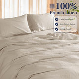 Shilucheng 100% Linen Full Duvet Cover Set, Luxury Pure Natural French Flax Linen Duvet Cover with Zipper Closure & Corner Ties, Cooling Breathable Comforter Cover 3 Piece (Linen) Shilucheng