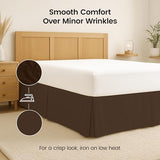 Utopia Bedding Full Bed Skirt - Soft Quadruple Pleated Ruffle - Easy Fit with 16 Inch Tailored Drop - Hotel Quality, Shrinkage and Fade Resistant (Full, Brown) Utopia Bedding