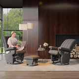 JIASTING 360° Swivel Recliner Chair with Ottoman & Double Side Pockets, Nursing Glider Rocking Recliner Chair, Gliding Chairs for Nursery, Living Room, Bedroom, Office (Gray)