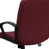 Flash Furniture Garver Mid-Back Burgundy Fabric Executive Swivel Office Chair with Nylon Arms Flash Furniture