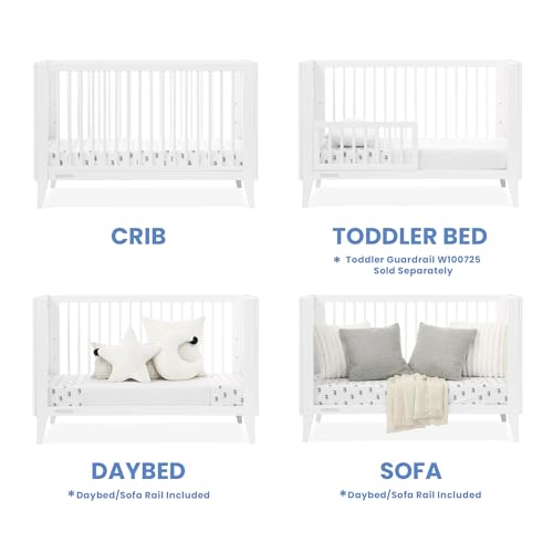 Delta Children Ollie 4-in-1 Convertible Crib - Greenguard Gold Certified, Bianca White - WoodArtSupply