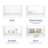 Delta Children Ollie 4-in-1 Convertible Crib - Greenguard Gold Certified, Bianca White Delta Children