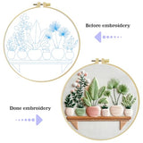 Embroidery Kit for Beginners & Adults,Green Plant Pattern Embroidery Kit Include Embroidery Cloth Hoops Threads for Craft Lover Hand Stitch with Embroidery Skill Techniques,Perfect Handmade Gift