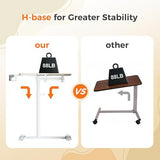 Aothia Small Standing Desk Rolling Table Adjustable Height, Laptop Mobile Stand with Wheels, Overbed Table, Portable Computer Workstation with Tiltable Desktop for Teacher Classroom Home Office, Oak Aothia