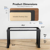 HUANUO 4 Legs Standing Desk Frame, Dual Motor Height Adjustable Electric Sit Stand Desk Frame for Home & Office, Heavy Duty Steel, Memory Controller, Frame Only, Black HUANUO