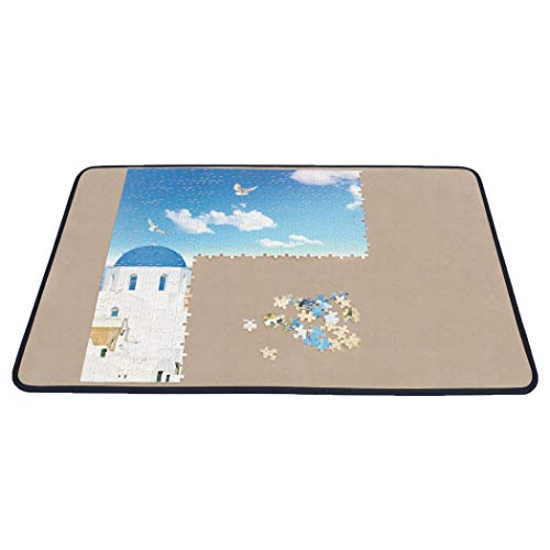 Becko US Jigsaw Puzzle Board Portable Puzzle Mat for Puzzle Storage Puzzle Saver, Non-Slip Surface, Up to 1000 Pieces (Khaki) Becko US