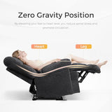 Oversized Power Zero Gravity Recliner Chairs for Adults, Electric Reclining 0 Gravity Chair for Big Man,Soft Fabric Overstuffed Single Recliners with USB Charger Port for Living Room, Grey