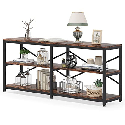 Tribesigns 70.9 Inch Industrial Console Table with Storage Shelves for Living Room and Entryway