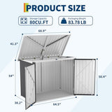 GarveeLife Outdoor Storage Shed, 80 Cu.Ft Outdoor Trash Can Storage Box with Lockable Door&Sloped Roof,Cabinet with Multi-Use Rust Prevention Galvanized Steel Enclosure for Yard, Garden, Patio GarveeLife
