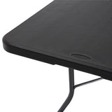 COSCO Fold-in-Half Banquet Table w/Handle, 8ft, Black Cosco