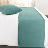 AMBERIS Bed Runner Single Layer Chenille Blue-Green, Modern Style Bed Scarves for Home Hotel Decorations (Pillowcases Sold Separately) AMBERIS