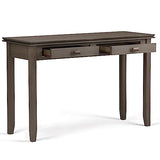 SIMPLIHOME Artisan SOLID WOOD 46 inch Wide Console Sofa Entryway Table in Farmhouse Grey with Storage, 2 Drawers, for the Living Room, Entryway and SIMPLIHOME