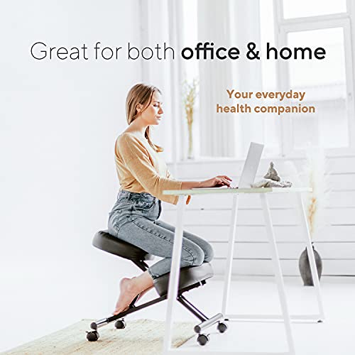Luxton Home Ergonomic Kneeling Chair with Memory Foam Layer - Improves Posture - Adjustable Stool for Home and Office - Thick Comfortable Cushions Luxton Home