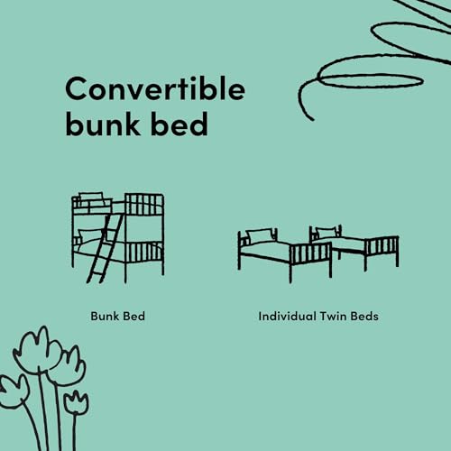 Storkcraft Long Horn Twin-Over-Twin Bunk Bed (Natural) - GREENGUARD Gold Certified, Converts to 2 Individual Twin beds Storkcraft