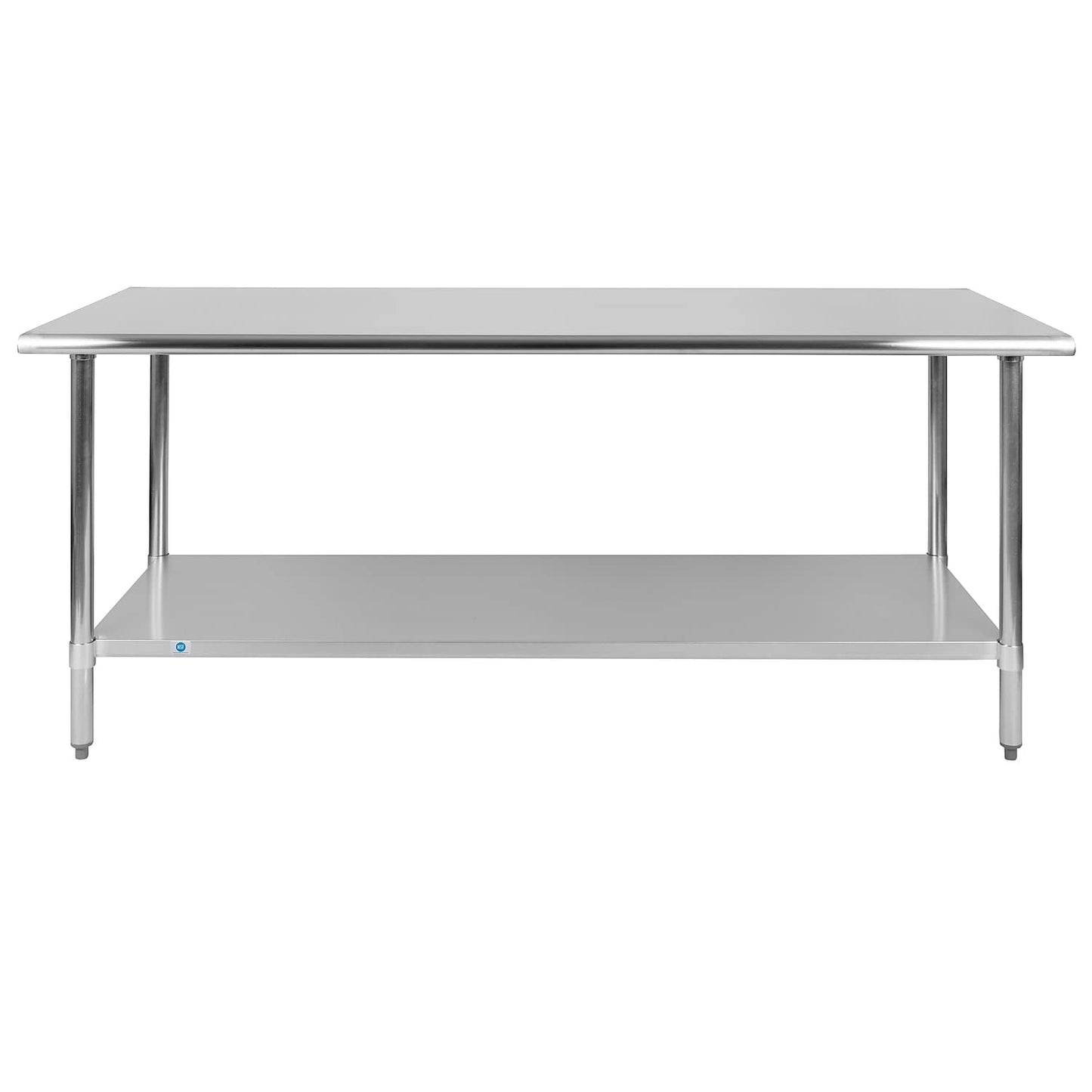 Flash Furniture Reader NSF Certified Stainless Steel Kitchen Prep and Work Table, Commercial Work Table with Undershelf Storage, 72" W x 30" D x - WoodArtSupply